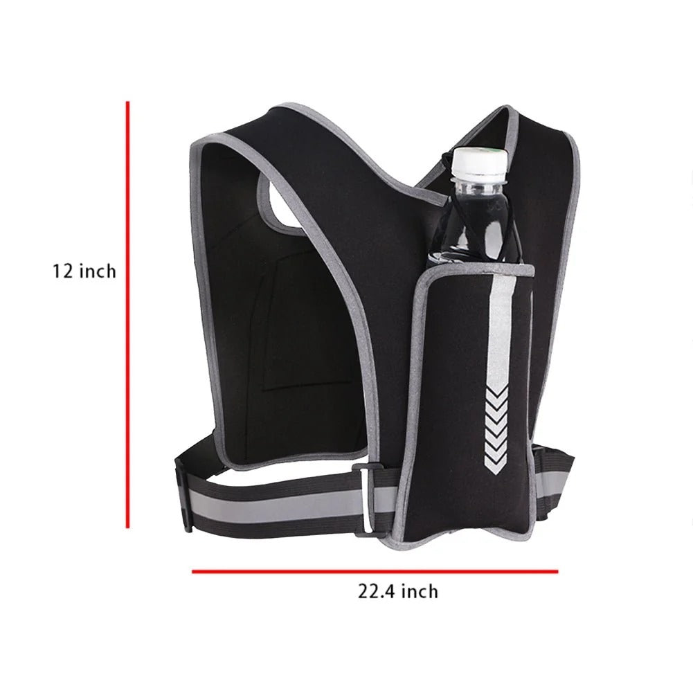 Sports Chest Bag – Night Reflective Running Pack with Phone Pocket & Water Bottle Holder