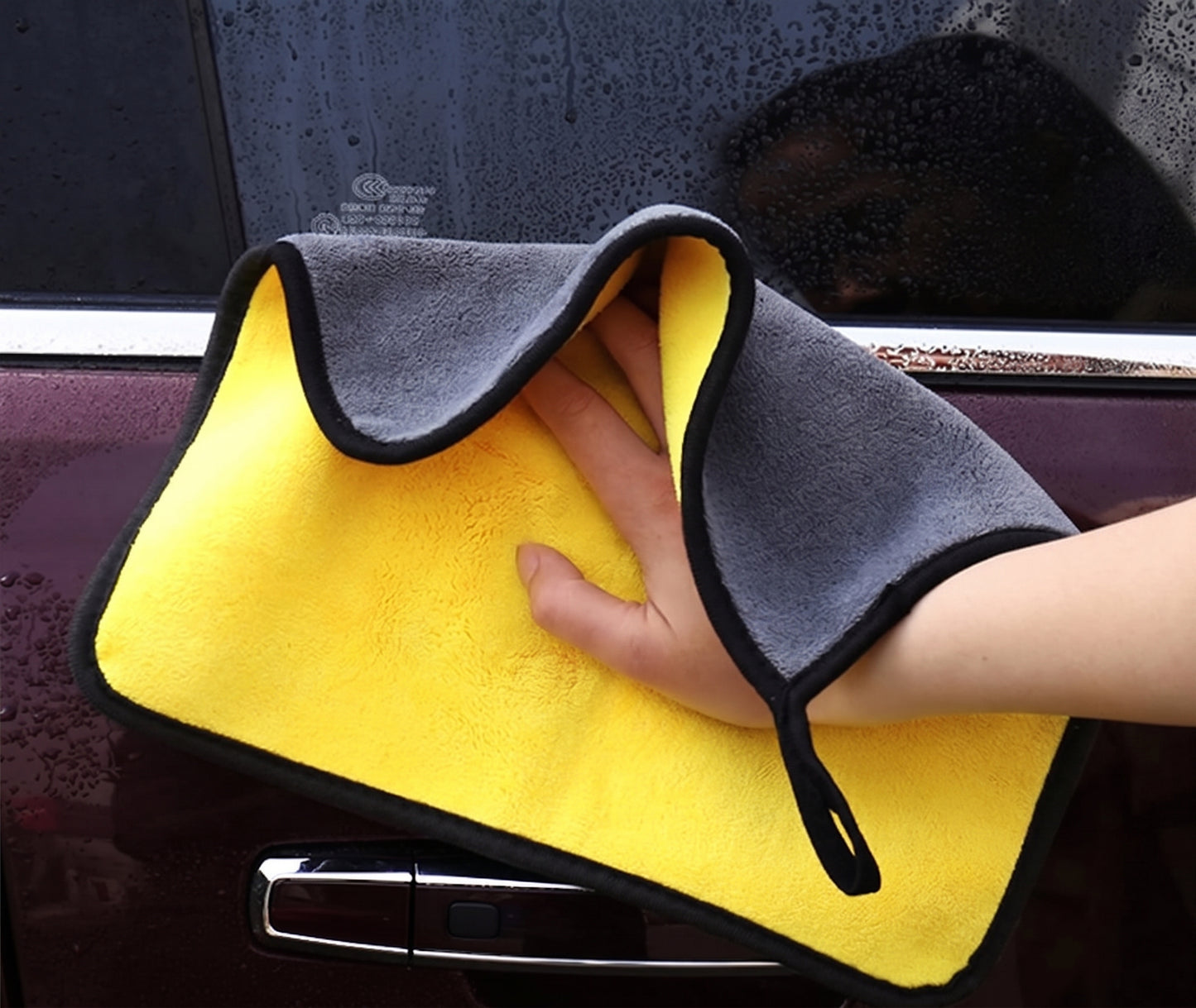 Double-Sided Microfiber Cleaning Cloth – Premium Car Detailing Towel | 60×60cm | Pack of 2