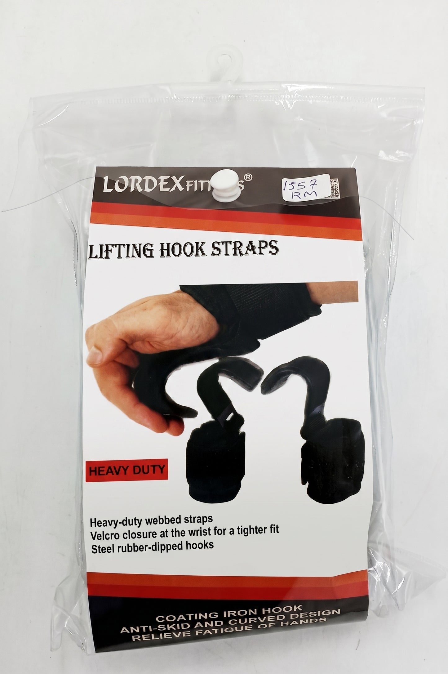 LORDEX Lifting Hook Straps – Heavy-Duty Wrist Support for Weightlifting & Deadlifts | Pack of 2