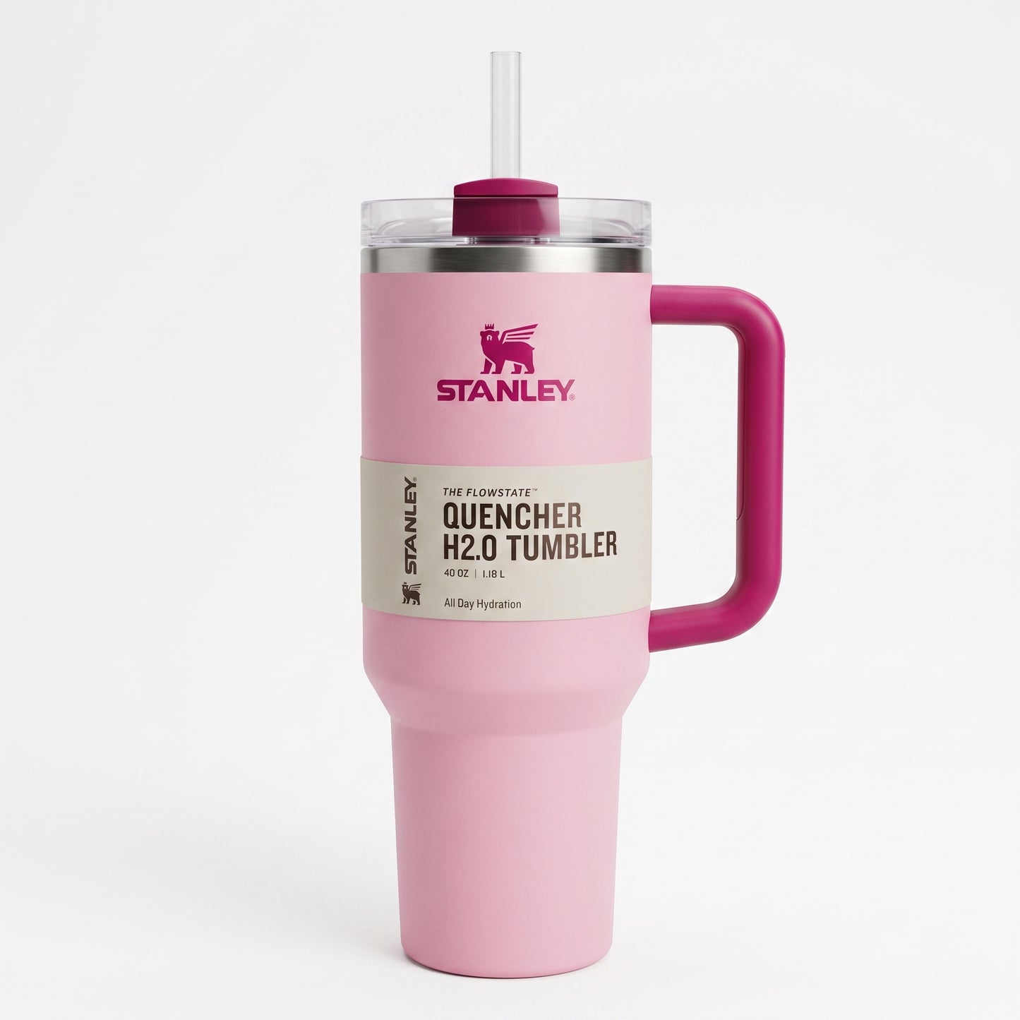 Stanley Stainless Steel Tumbler – 40oz Insulated FlowState™ Quencher with Straw & Comfort-Grip Handle