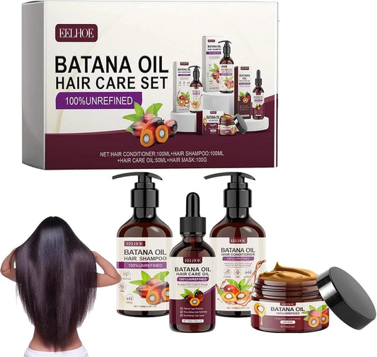 EELHOE 4-in-1 Batana Oil Hair Growth & Repair Set (Shampoo, Conditioner, Mask & Oil)