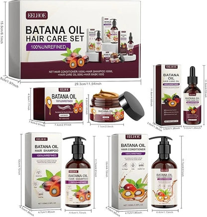 EELHOE 4-in-1 Batana Oil Hair Growth & Repair Set (Shampoo, Conditioner, Mask & Oil)