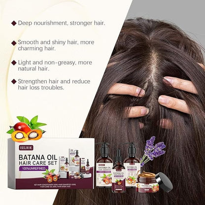 EELHOE 4-in-1 Batana Oil Hair Growth & Repair Set (Shampoo, Conditioner, Mask & Oil)