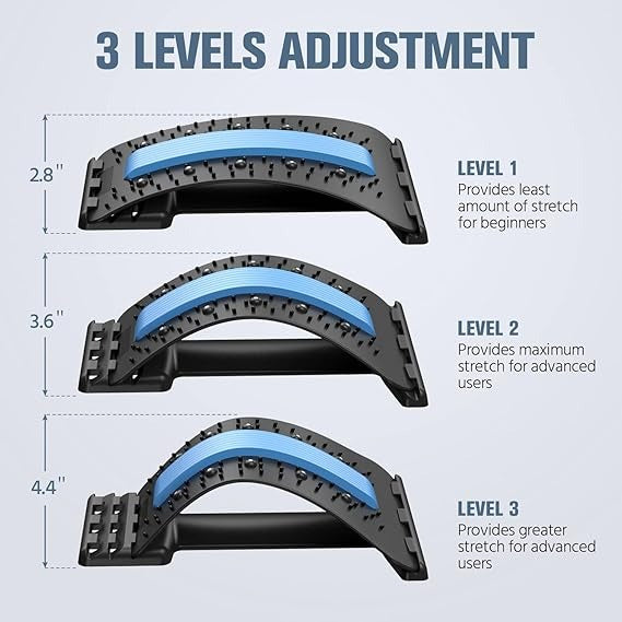 Adjustable Back Stretcher – 98 Massage Points, Magnetic Acupuncture & Lumbar Pain Relief