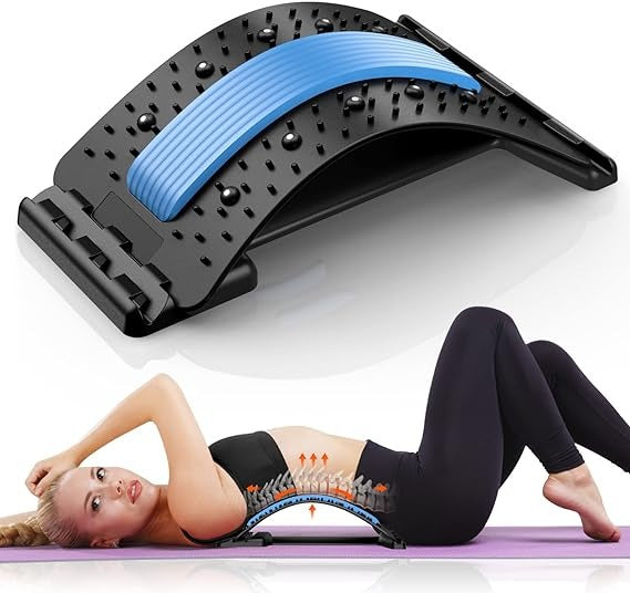Adjustable Back Stretcher – 98 Massage Points, Magnetic Acupuncture & Lumbar Pain Relief