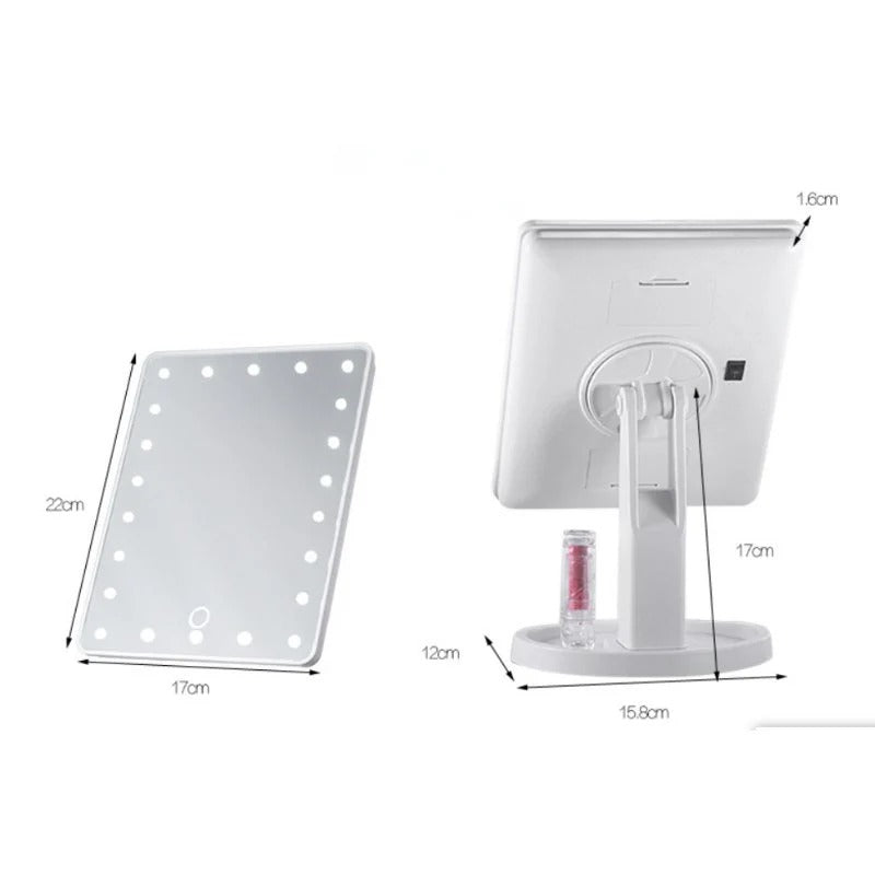 مرآة مكياج LED مع إضاءة