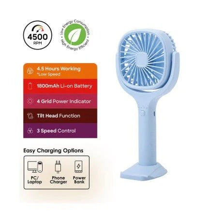 Sanford Rechargeable Hand Fan – Portable Personal Fan – USB Charging